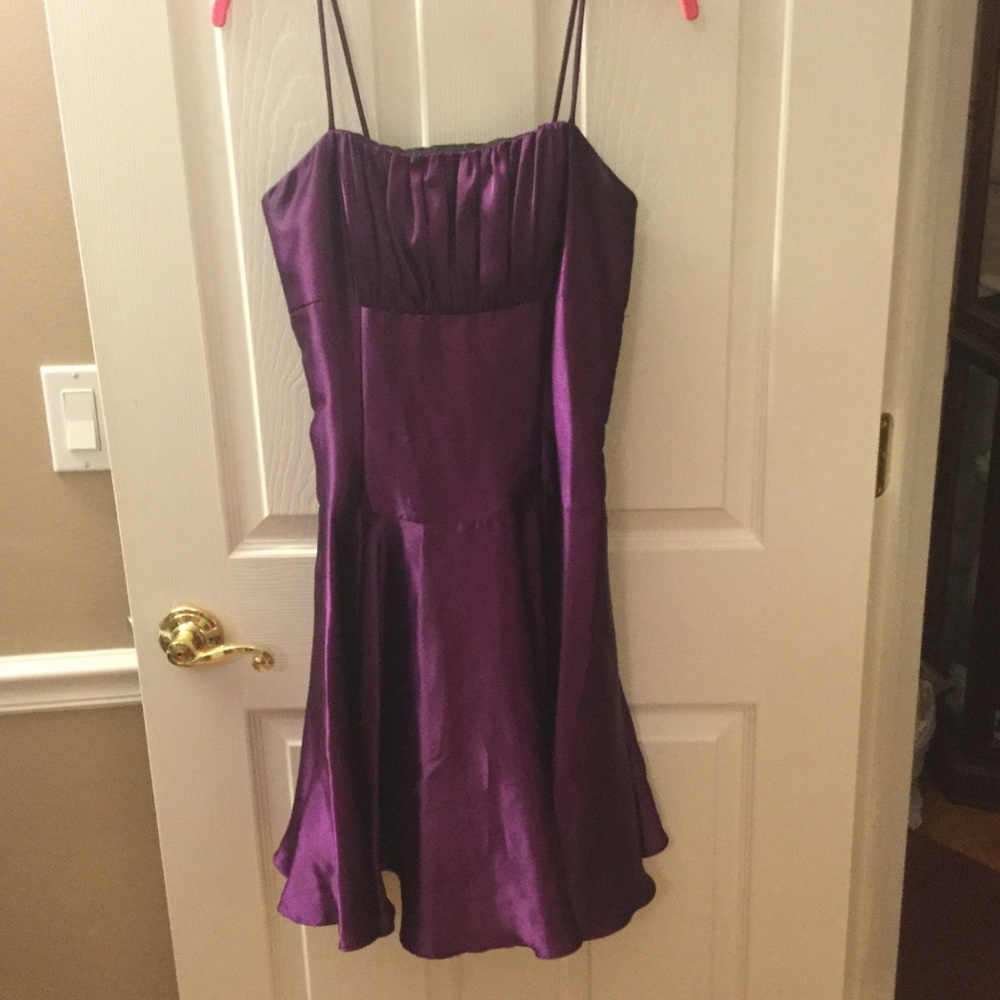 Jessica McClintock Satin Corset Lace Up Back Dress